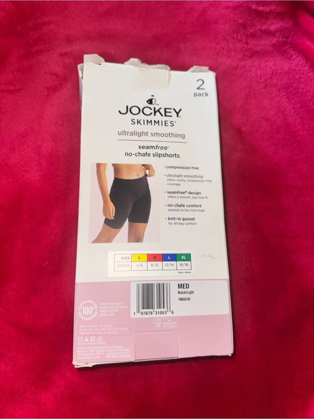 Jockey Skimmies Ultralight Smoothing Seamfree Shorts - Black & Nude (2 Pack)